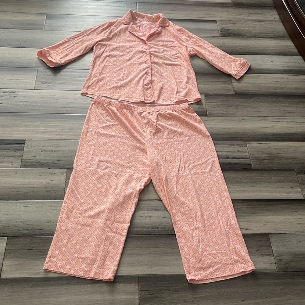 Intimate Essentials Cotton Pajamas L V-Neck